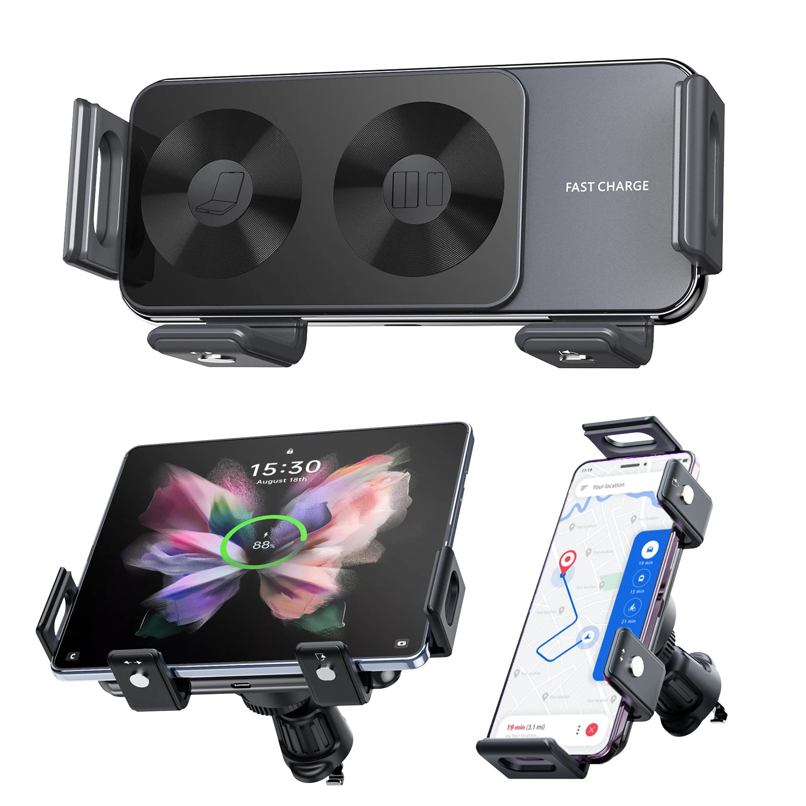 Auto Clamping Wireless Car Charger For Google Pixel Fold Series