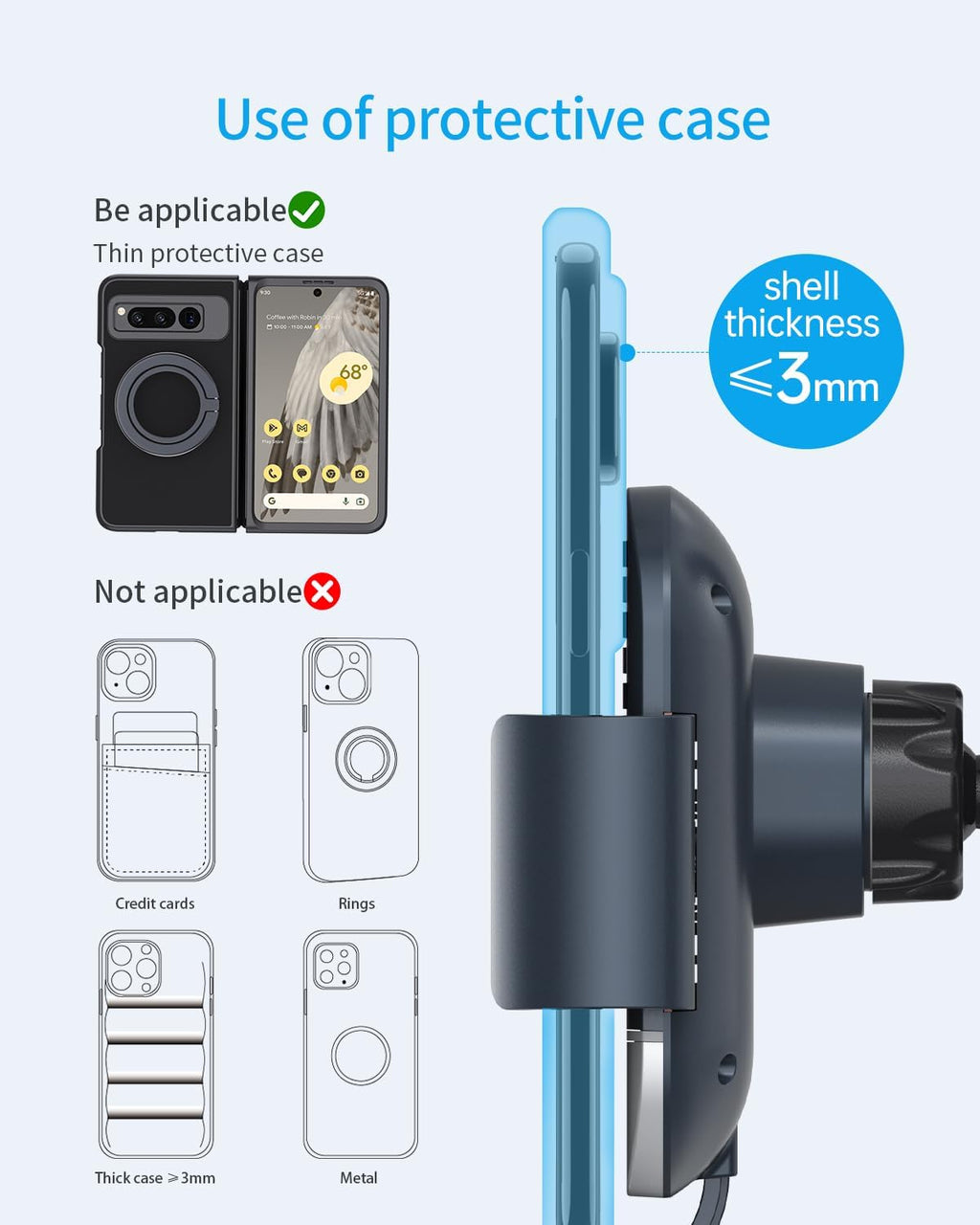 Wireless Car Charger For Pixel Fold Series