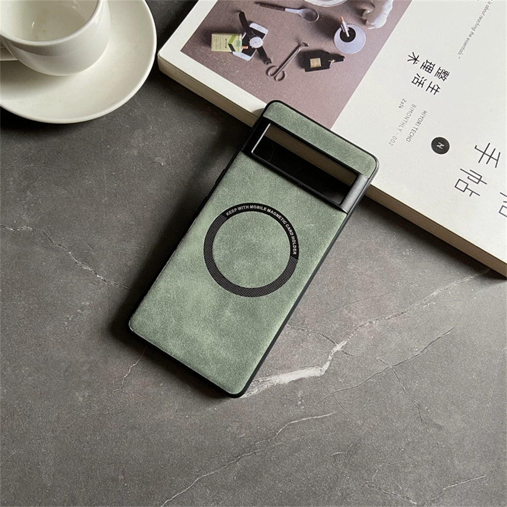 Luxury Magsafe Leather Case For Google Pixel 7 Series