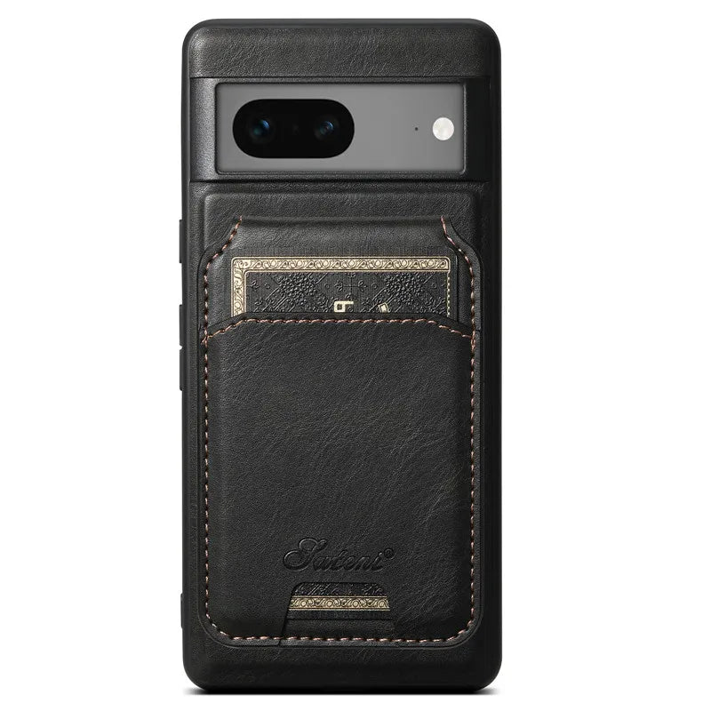 Leather Magsafe Case with Wallet For Pixel Series