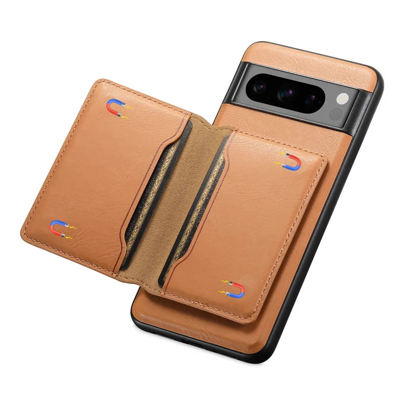 Magnetic Leather Case with Wallet For Google Pixel Series