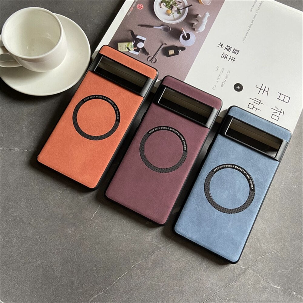 Luxury Magsafe Leather Case For Google Pixel 7 Series