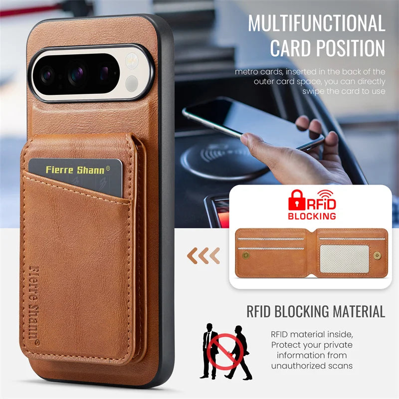 Leather Case with Wallet For Google Pixel Series