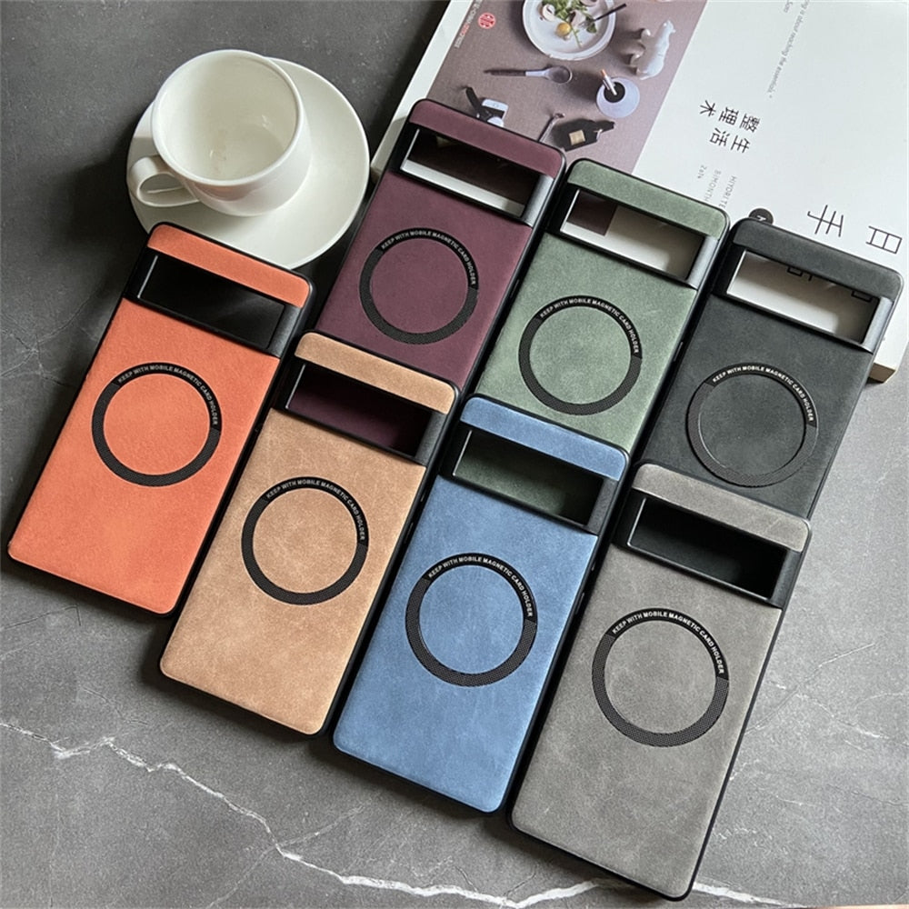 Luxury Magsafe Leather Case For Google Pixel 7 Series