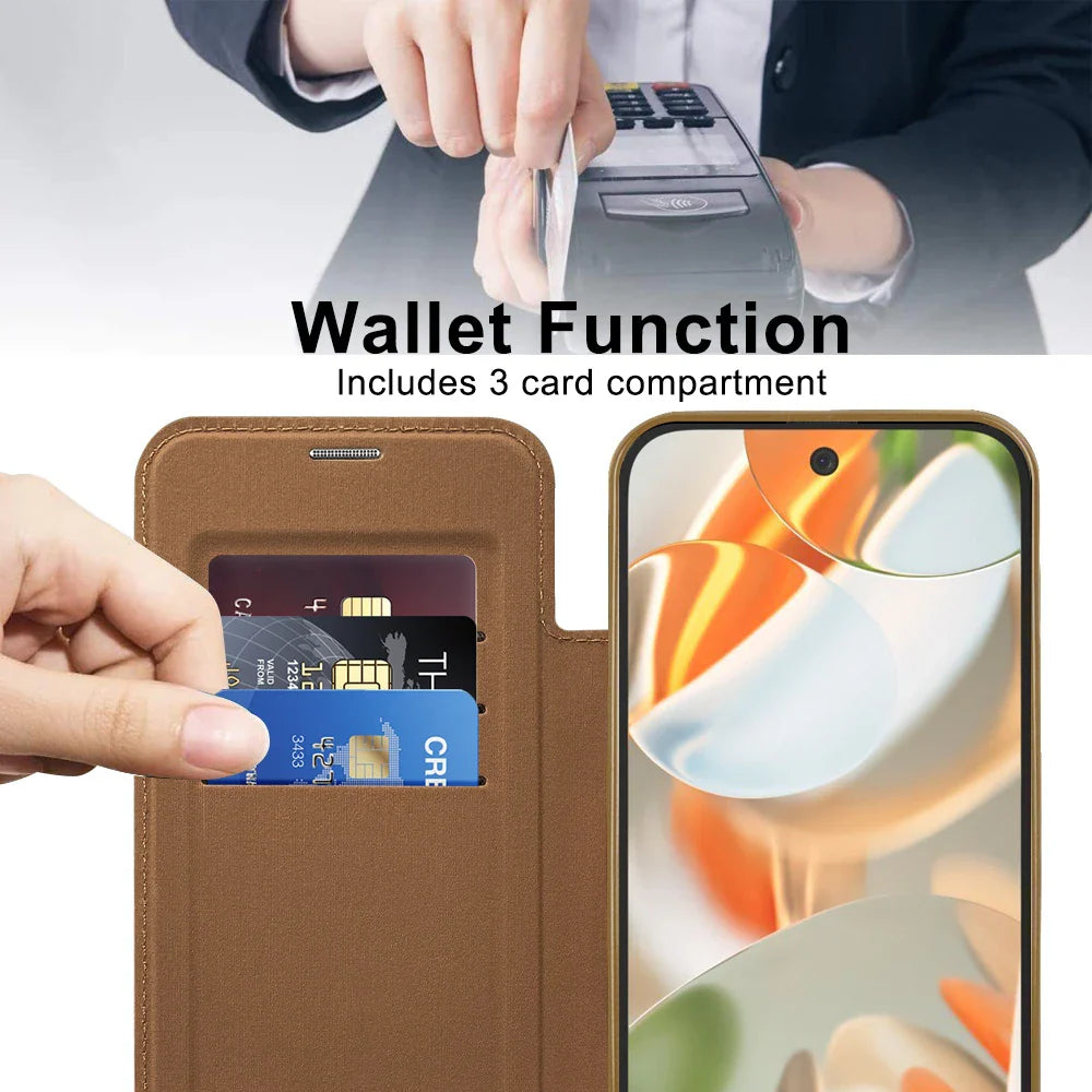 Leather Magsafe Case with Card Slot Holder For Pixel Series