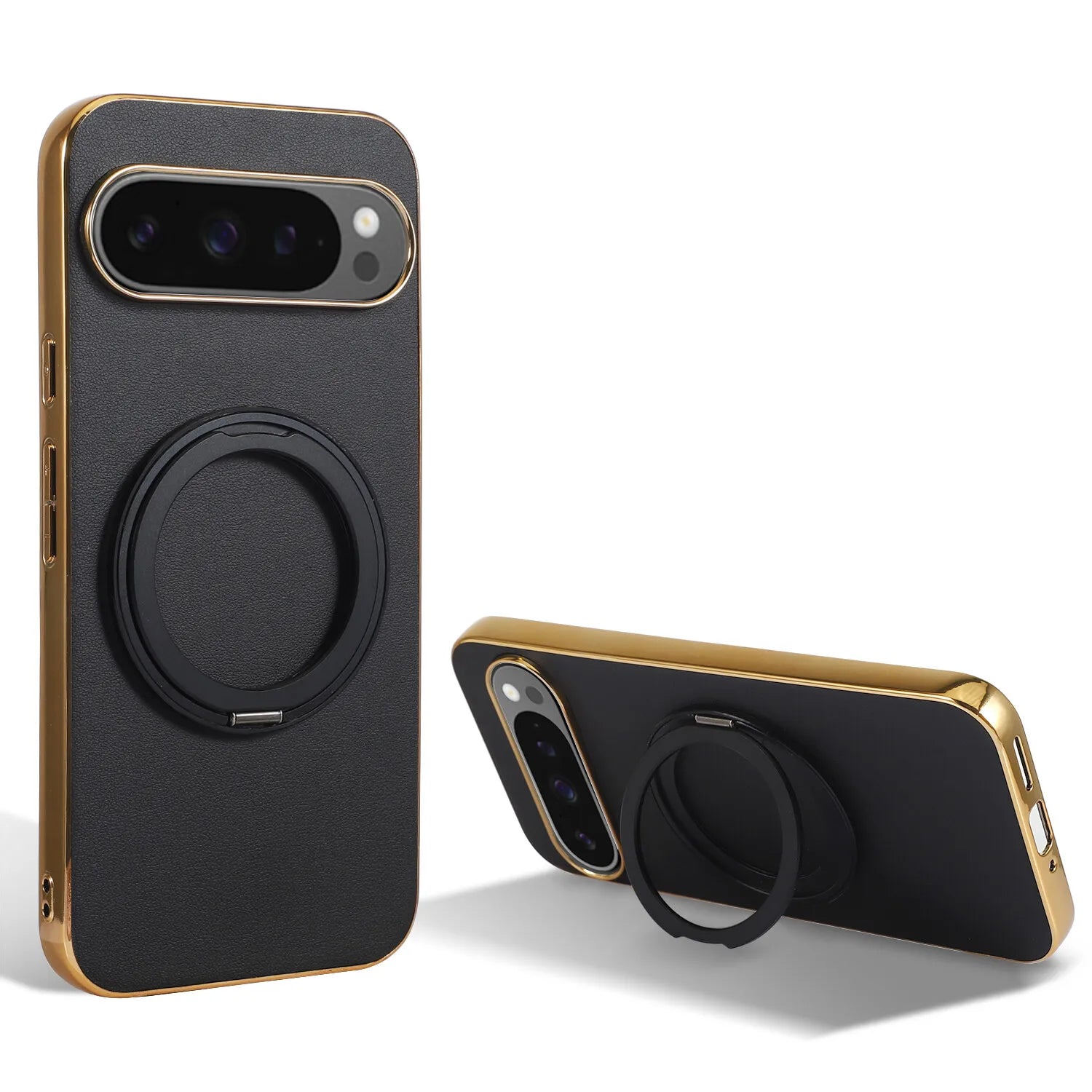 Magnetic Ring Leather Case for Google Pixel