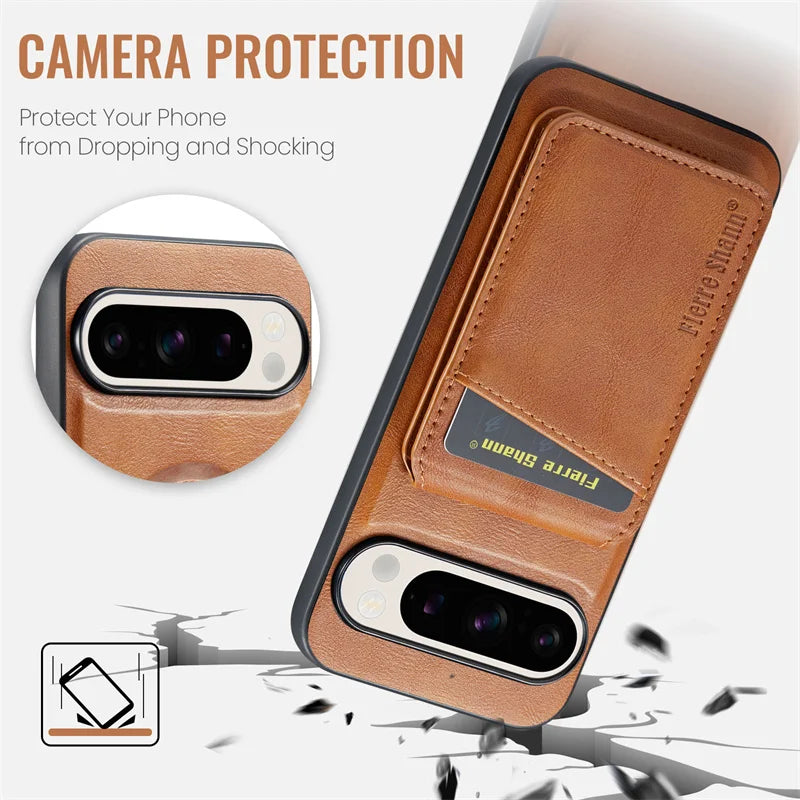 Leather Case with Wallet For Google Pixel Series