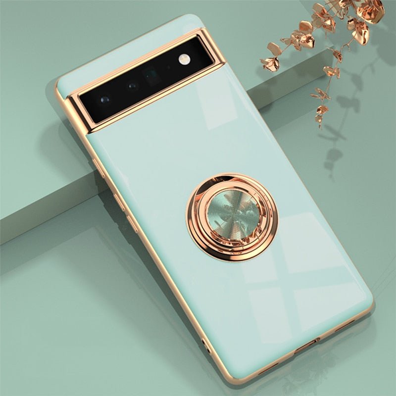 Luxury Plating Silicone Shockproof Phone Case For Google Pixel 7 Series
