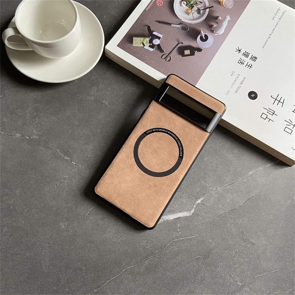 Luxury Magsafe Leather Case For Google Pixel 7 Series