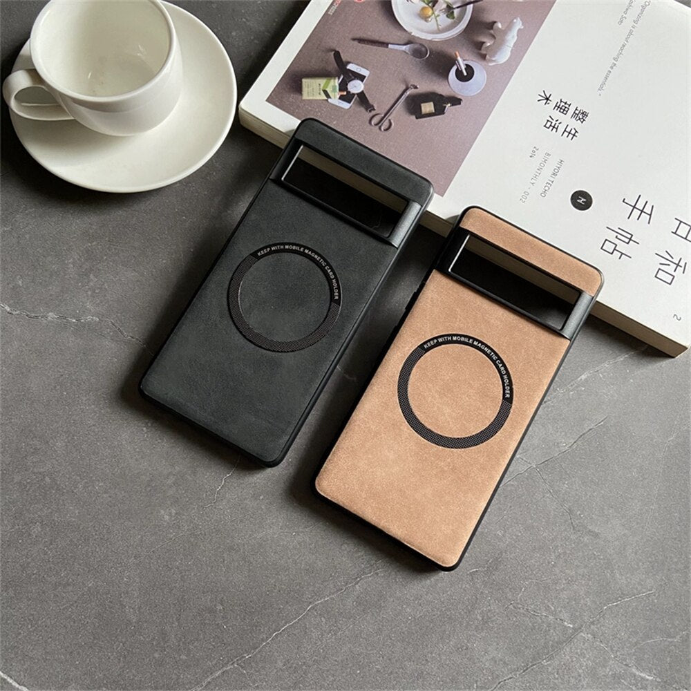 Luxury Magsafe Leather Case For Google Pixel 7 Series