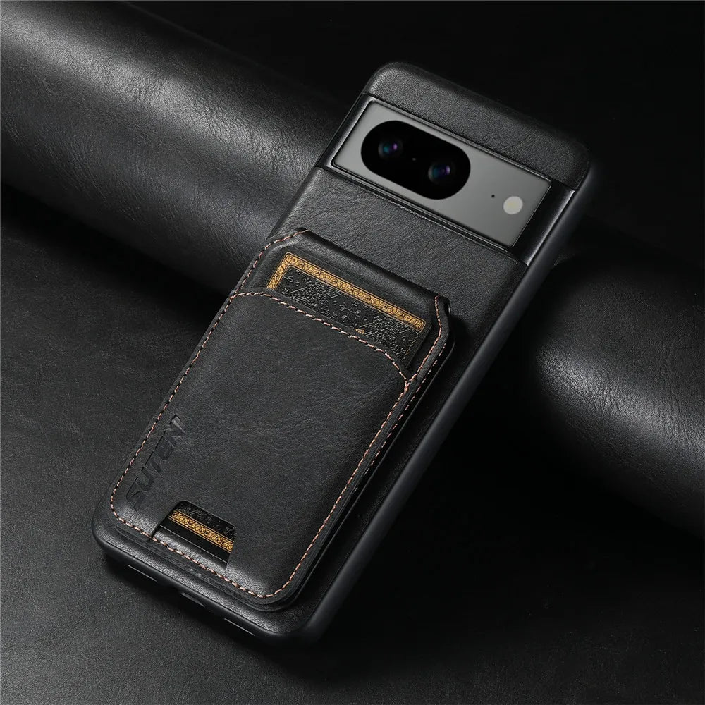 Leather Wallet Case with Card Holder for Google Pixel 8 Series