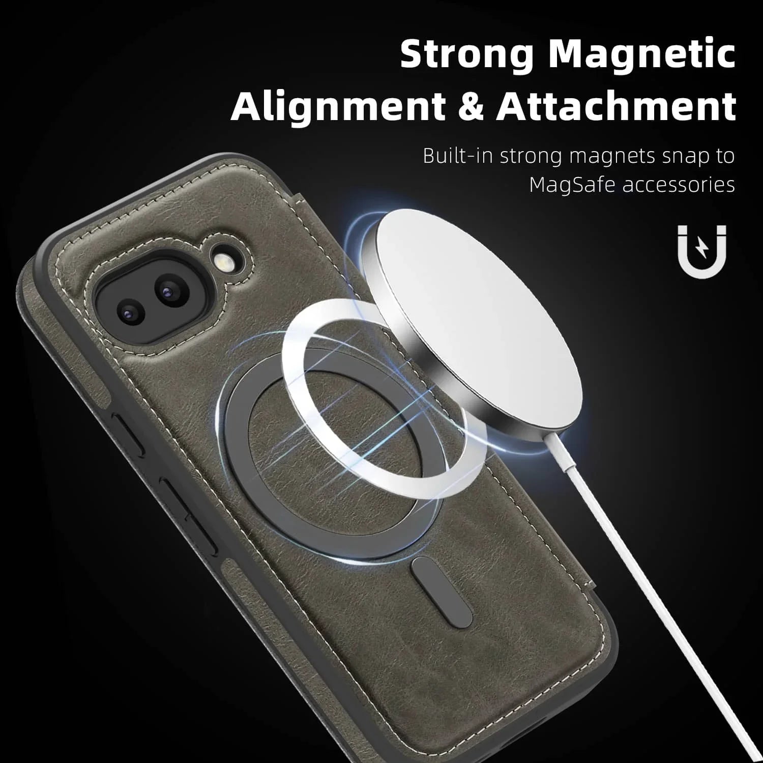 Magnetic Leather Case with Card Holder For Google Pixel Series