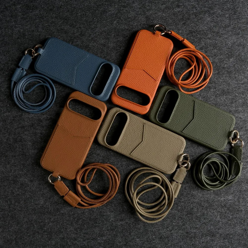 Crossbody Leather Case with Card Holder For Pixel Series