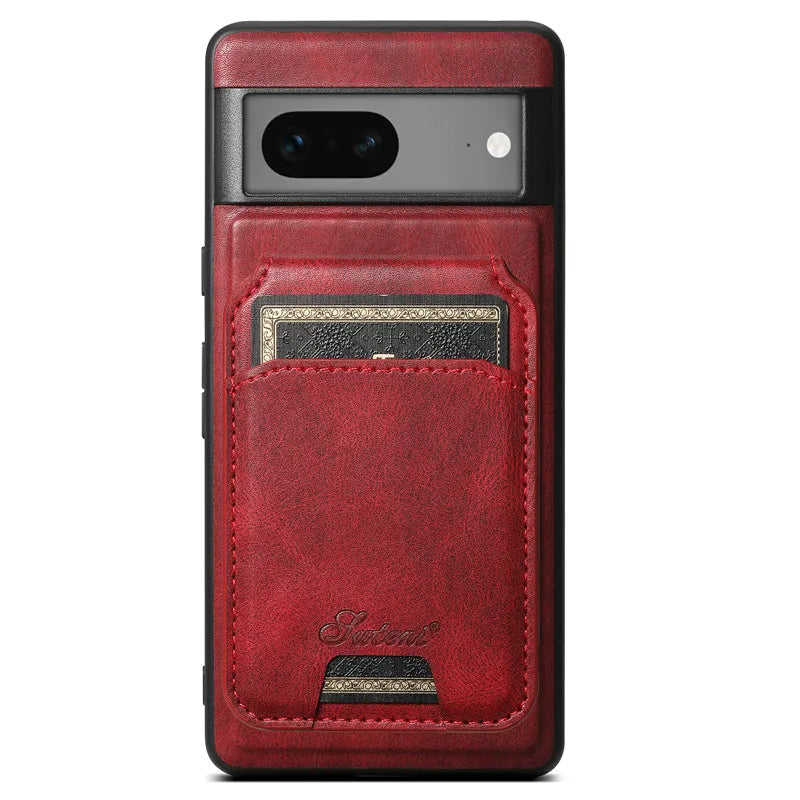 Leather Magsafe Case with Wallet For Pixel Series