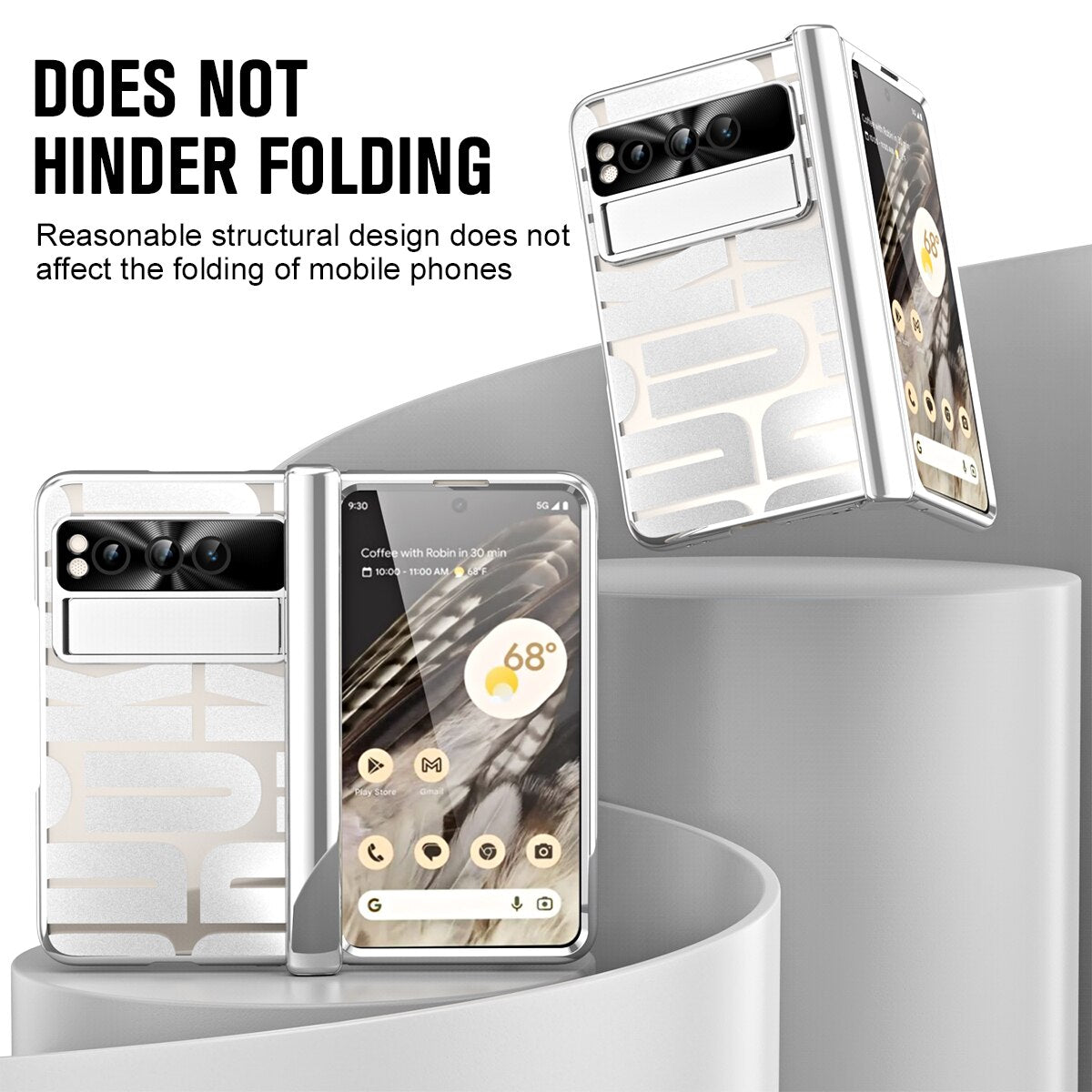 Luxury Silver Google Pixel Fold Case