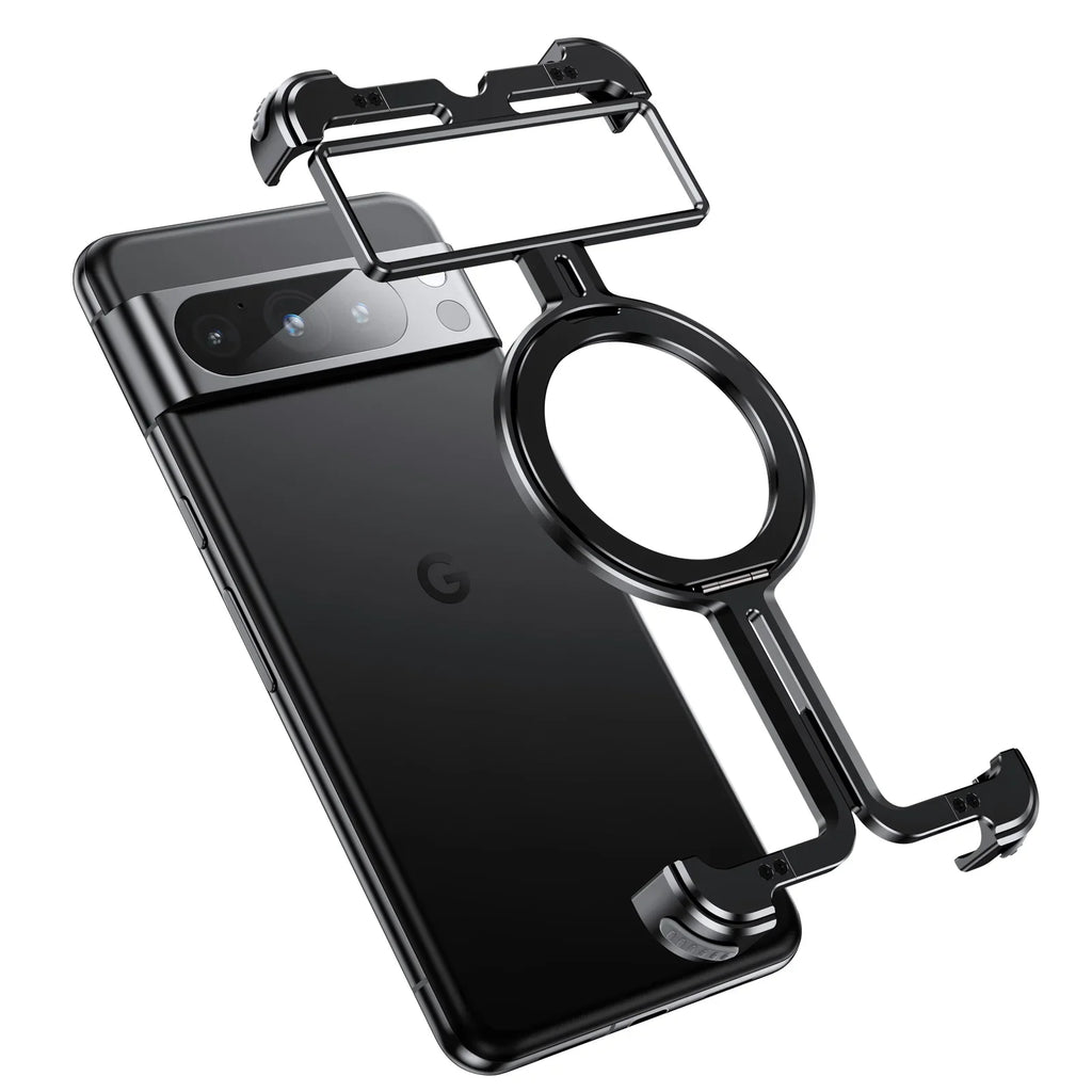 Shockproof Metal Case with Magnetic Ring Stand For Google Pixel 8 Series