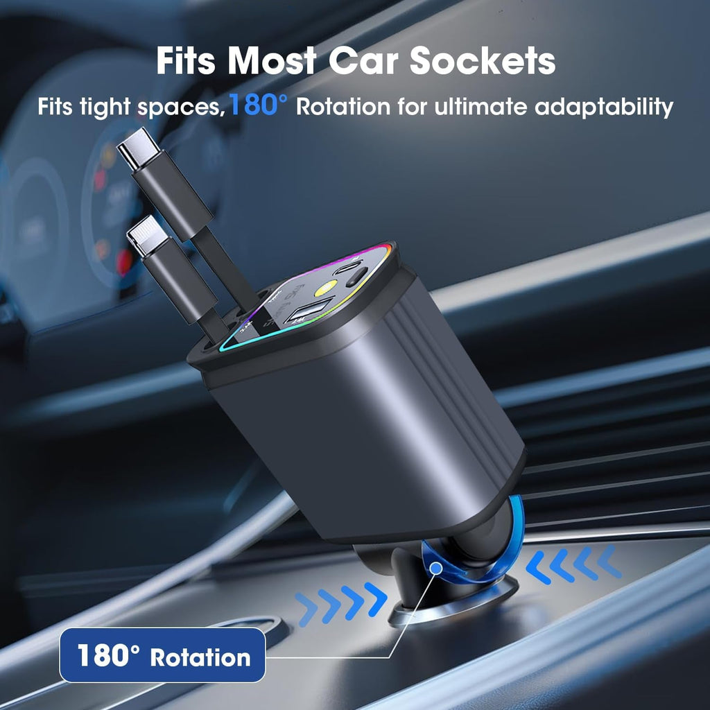 5 in 1 Retractable Car Charger
